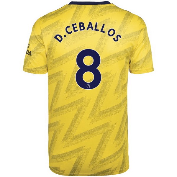 Camiseta Arsenal NO.8 D.Ceballos Segunda equipación 2019-2020 Amarillo